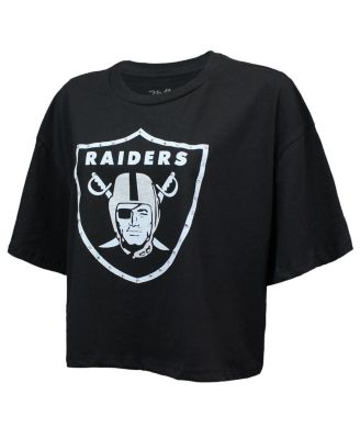 Women's Maxx Crosby Black Las Vegas Raiders Swarovski Crystals Boxy Cropped Name Number T-Shirt