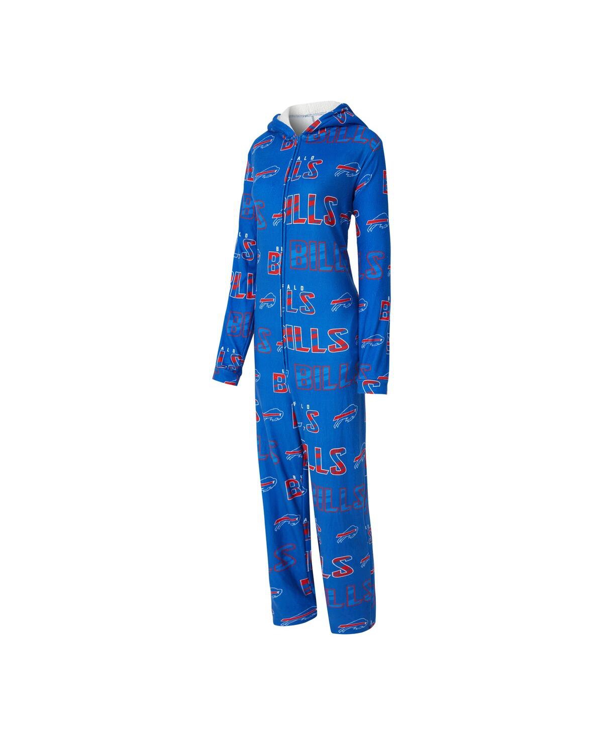 Concepts Sport Women's Royal Buffalo Bills Roadway Allover Print Microfleece Full-zip Union Suit In Blue