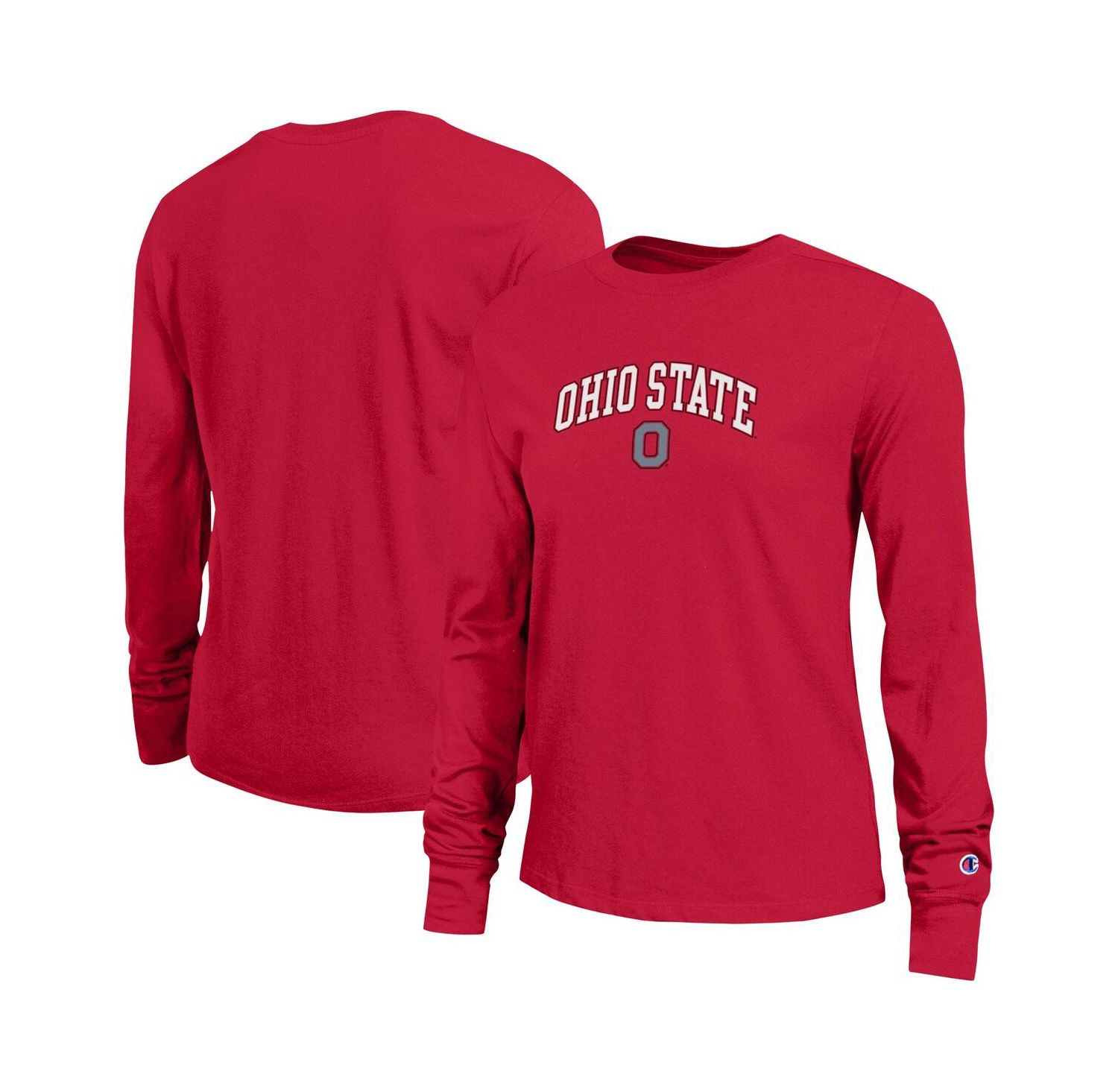 Women's Scarlet Ohio State Buckeyes Arch Over Logo Long Sleeve T-Shirt