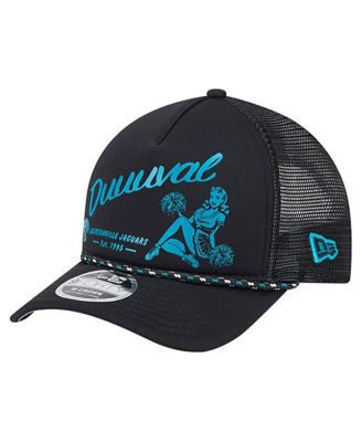 New Era - Men's Black Jacksonville Jaguars Gas Station 9FORTY A-Frame M-Crown Adjustable Trucker Hat