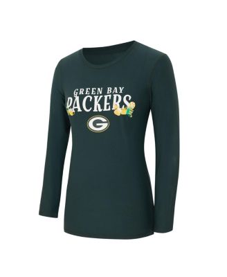 Women's 2-Piece Green Bay Packers Chestnut Long Sleeve T-Shirt and Pants Sleep Set