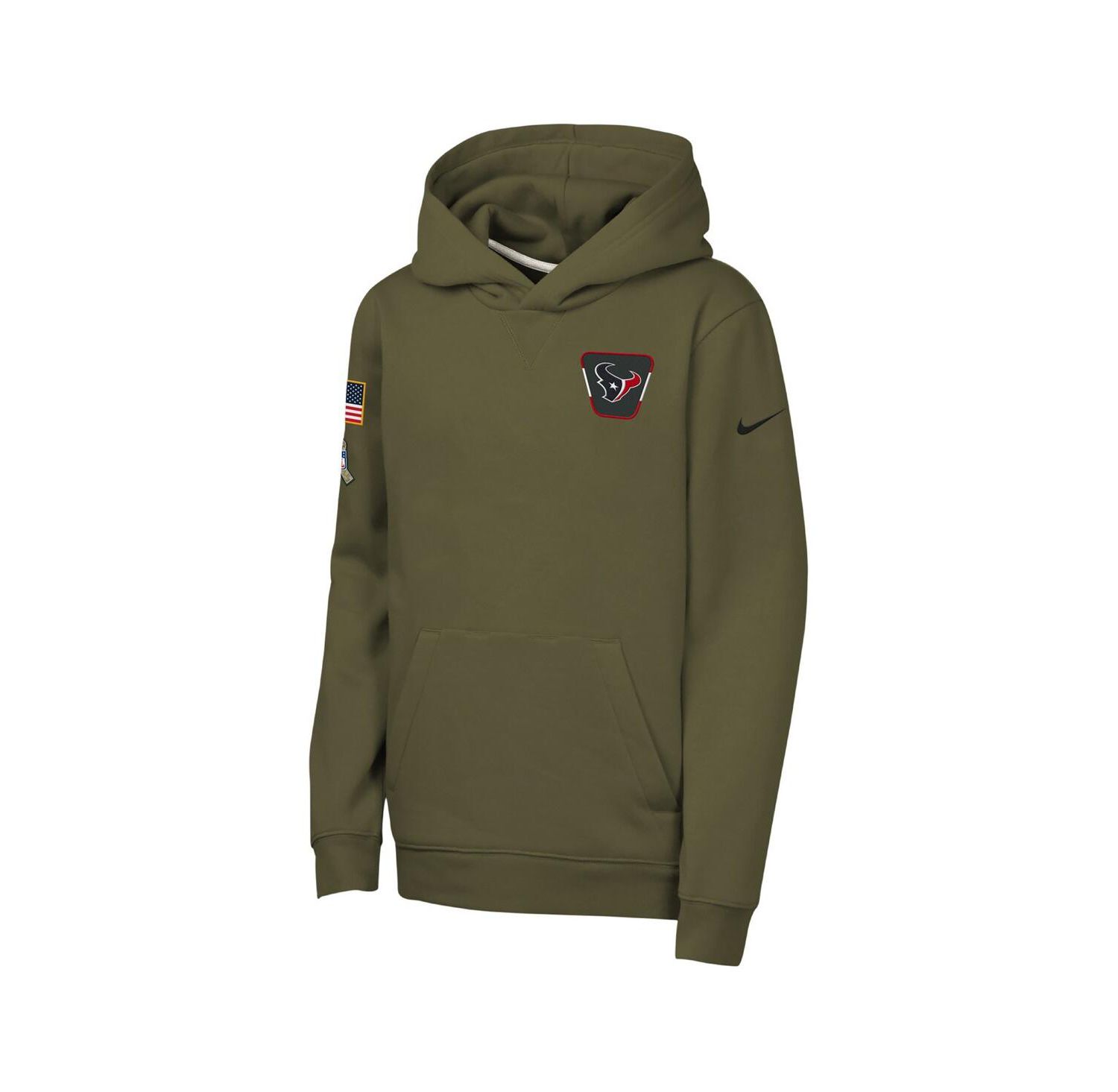 Big Boys and Girls Olive Houston Texans 2025 Salute to Service Club Fleece Hoodie