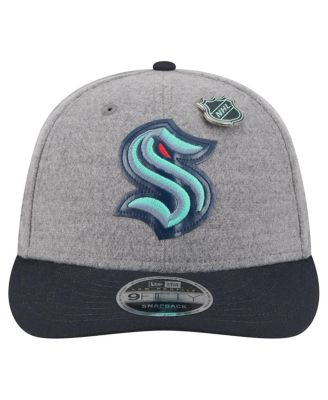 Men's Gray/Deep Sea Blue Seattle Kraken Wool Pin Low Profile 9FIFTY Snapback Hat