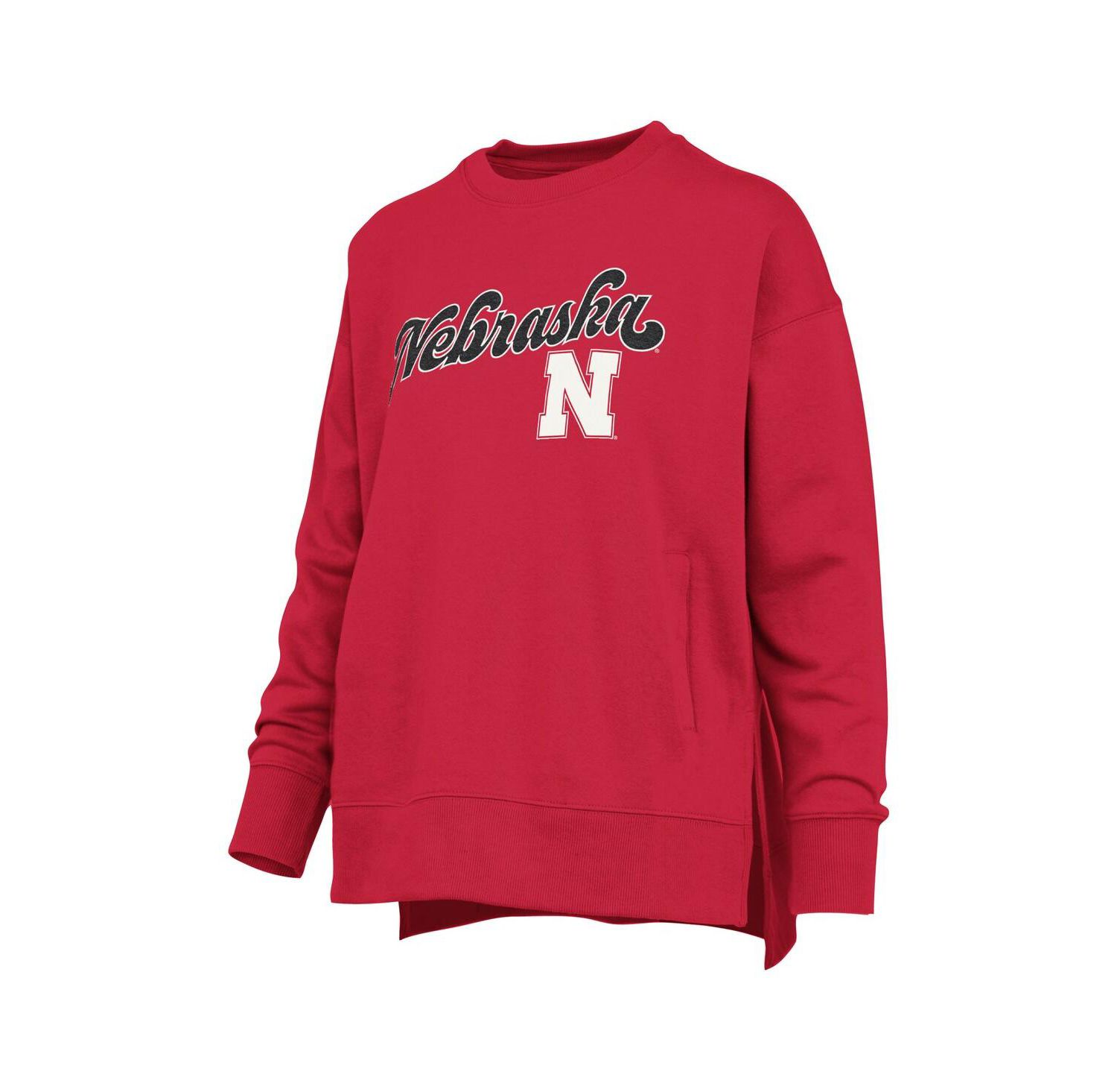 Women's Scarlet Nebraska Huskers Bonanza Chenille Harper Script Sweatshirt
