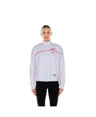 Women's White Kansas City Chiefs Functional Fandom Quarter-Zip Sweatshirt