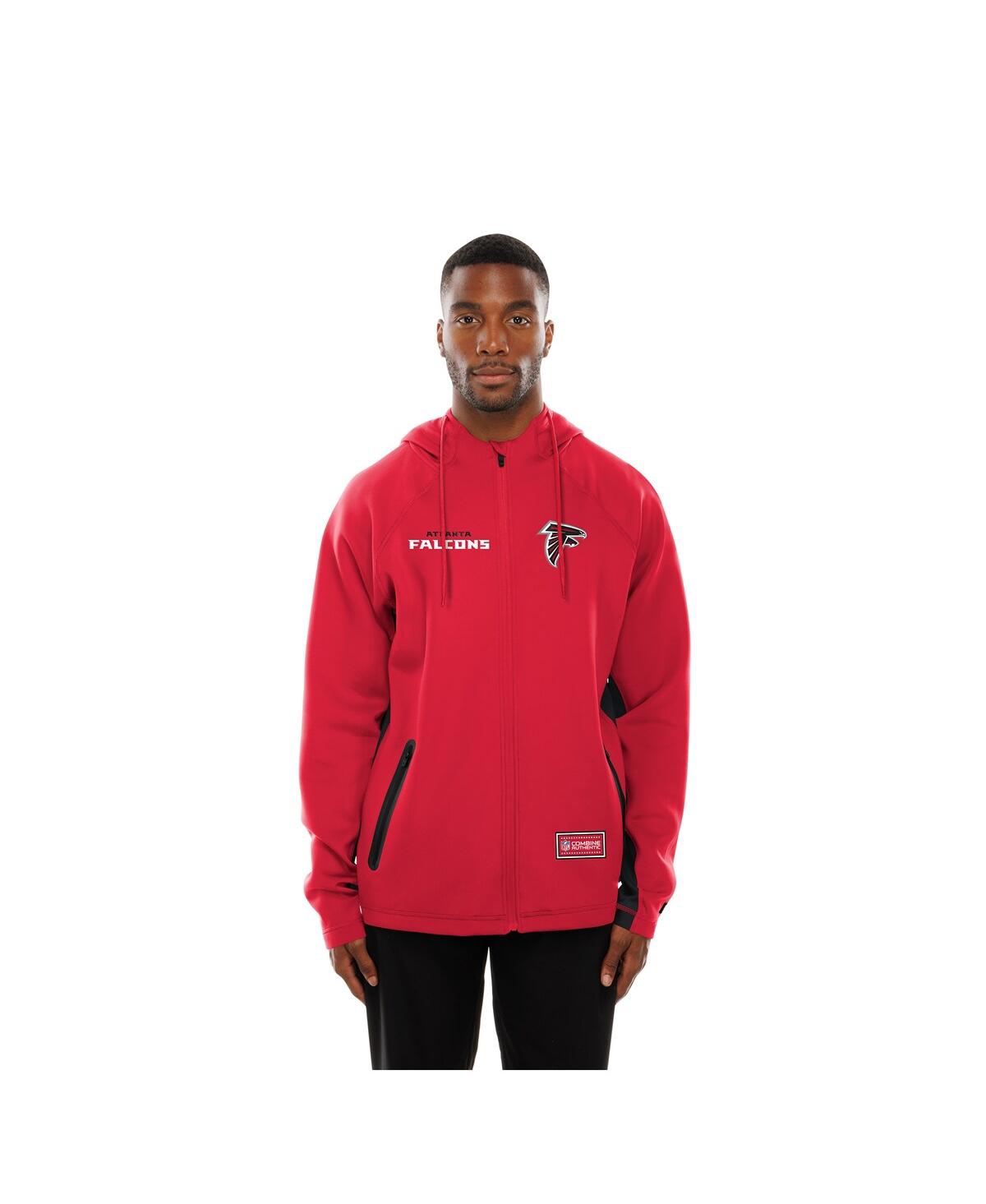 New Era Men's Red Atlanta Falcons Combine Authentic Raglan Scuba Full-zip Hoodie In Red