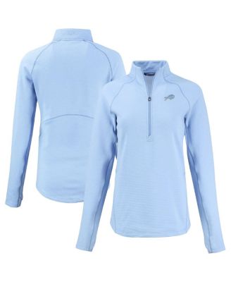 Cutter & Buck - Women's Powder Blue Buffalo Bills Peshastin Eco Fleece Half-Zip Sweatshirt