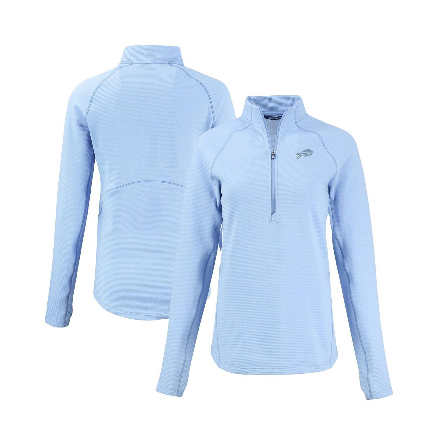 Женская толстовка Cutter & Buck Powder Blue Buffalo Bills Peshastin Eco Fleece Half-Zip — фото 1