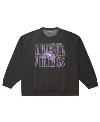 Men's Black Minnesota Vikings Downtown Crew Vintage Logo Sweatshirt