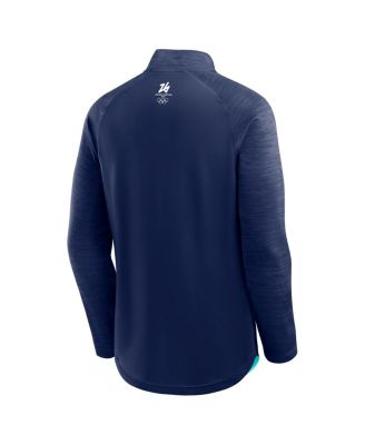 Men's Navy Milano Cortina 2026 Winter Olympics Defender Raglan Quarter-Zip Pullover Sweatshirt