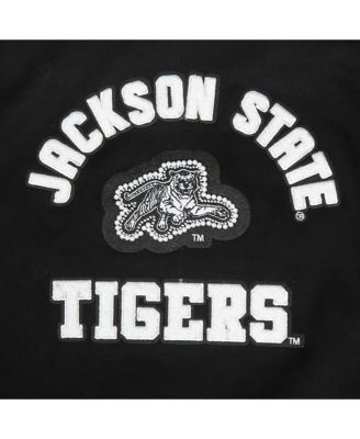 Women's Black Jackson State Tigers Cropped Pullover Sweatshirt