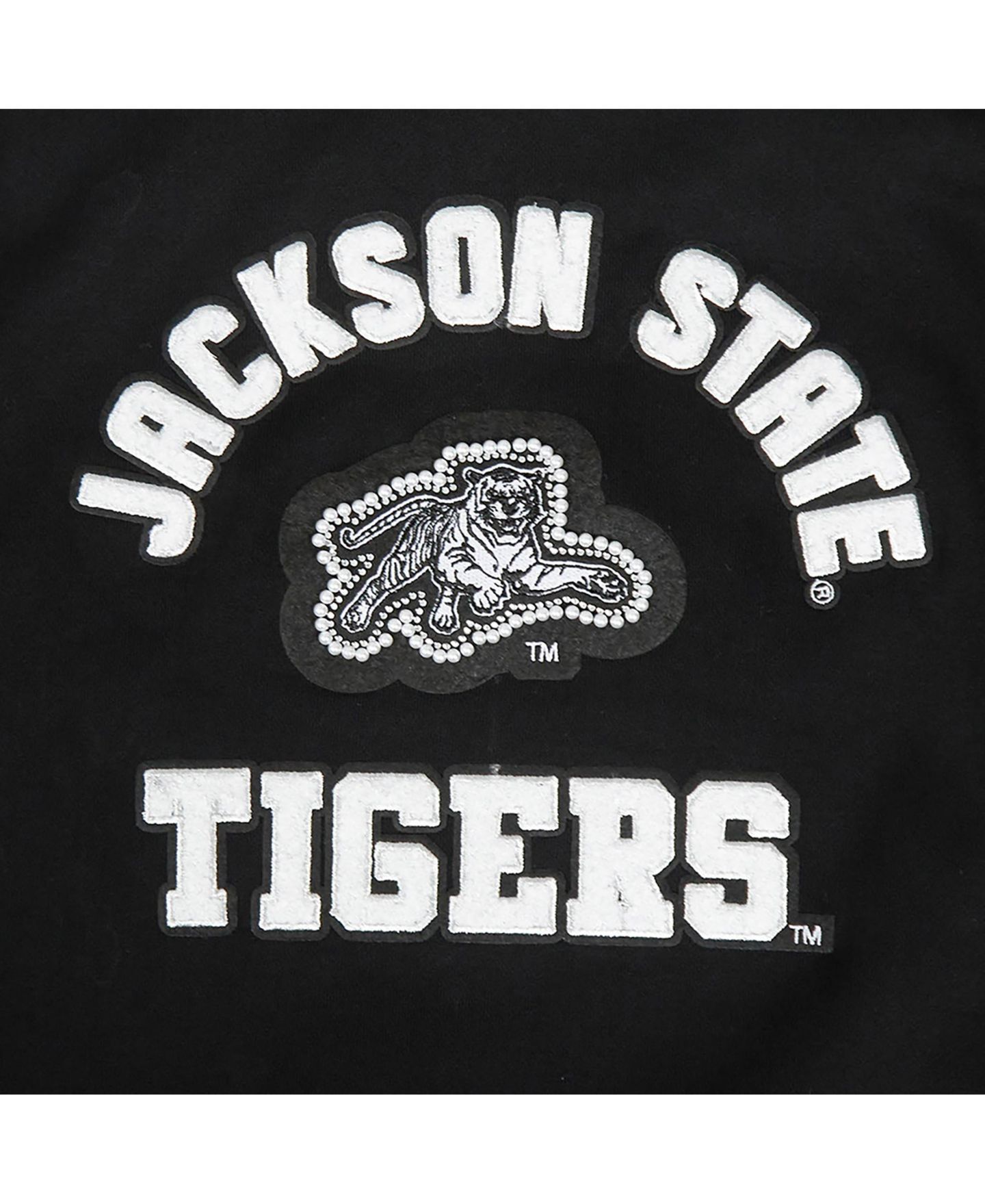 Женские толстовки Pro Standard Black Jackson State Tigers Cropped Pullover — фото 2