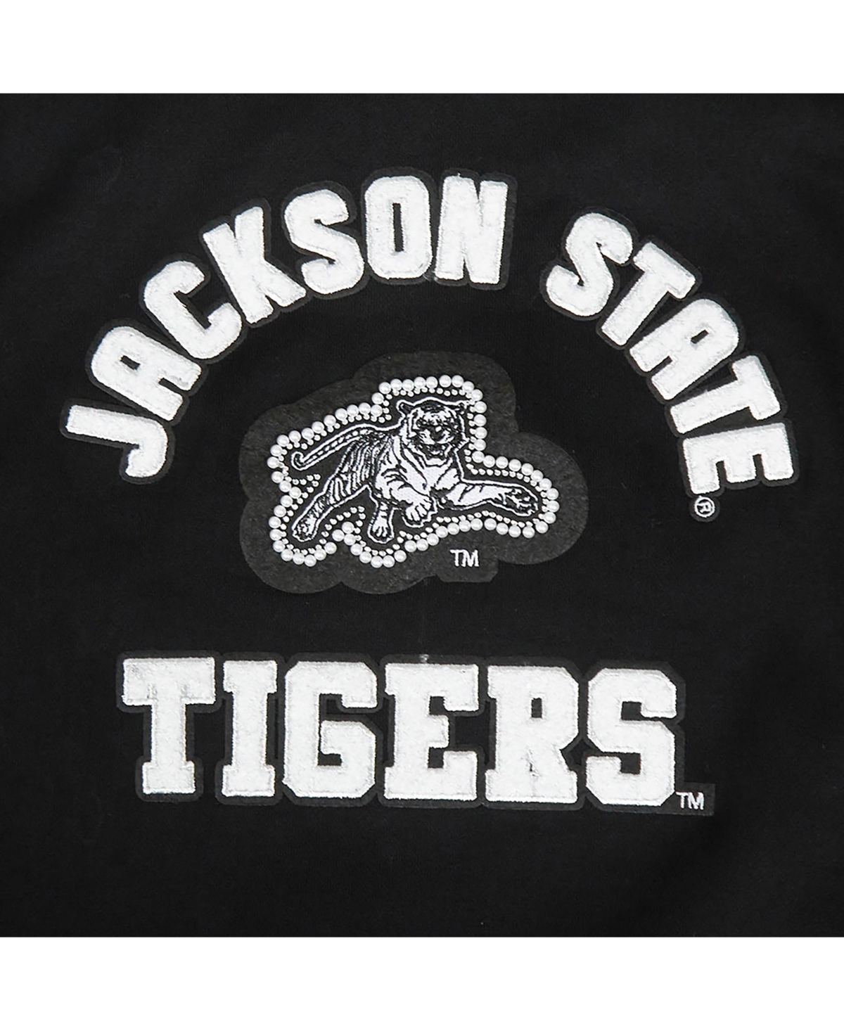 Pro Standard Women's Black Jackson State Tigers Cropped Pullover Sweatshirt In Black