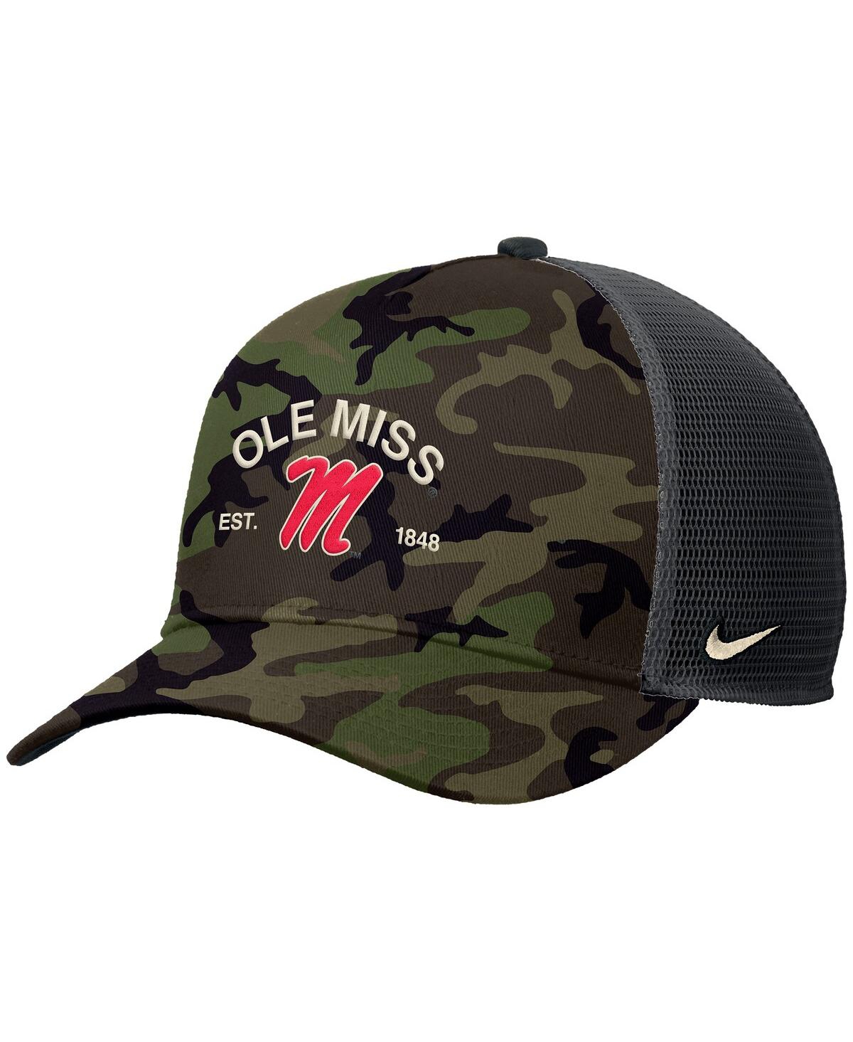 Nike Men's Camo Ole Miss Rebels 2025 Military Appreciation Rise Adjustable Trucker Hat