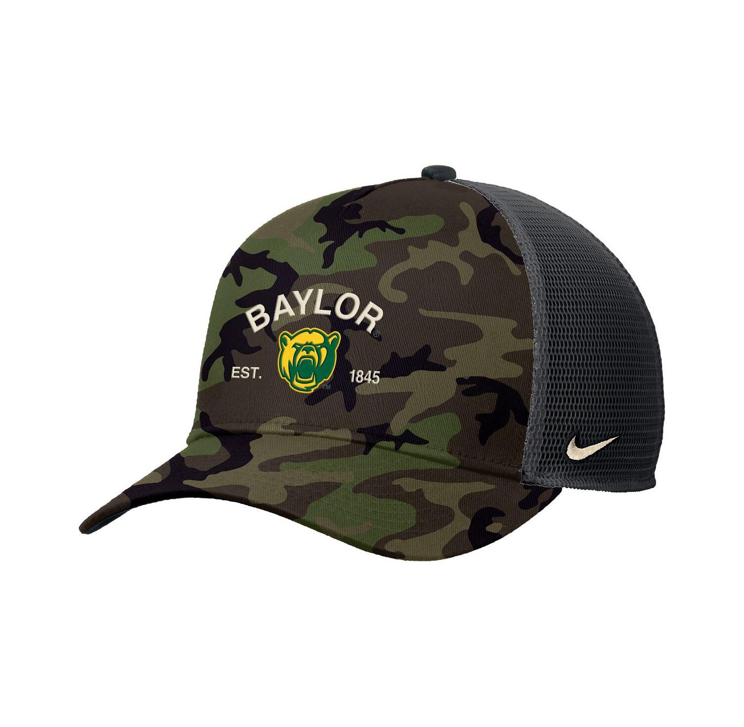 Men's Camo Baylor Bears 2025 Military Appreciation Rise Adjustable Trucker Hat