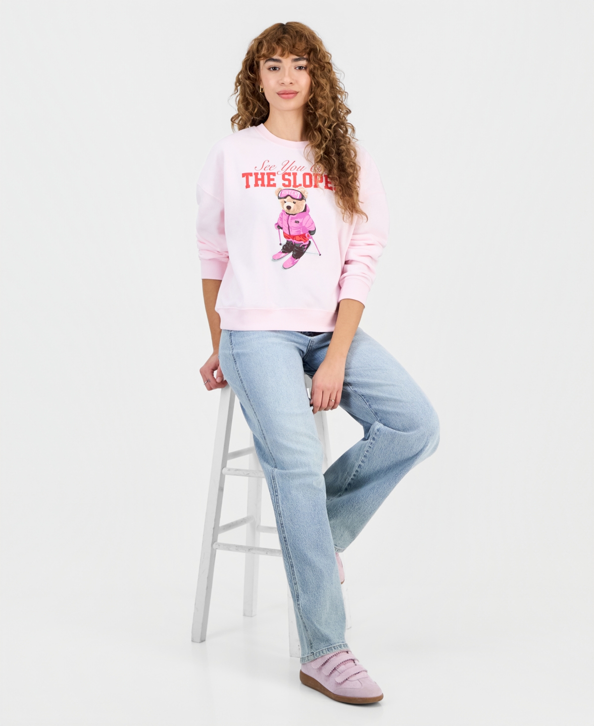 Grayson Threads, The Label Juniors' Bear Ski Fleece Crewneck Sweatshirt