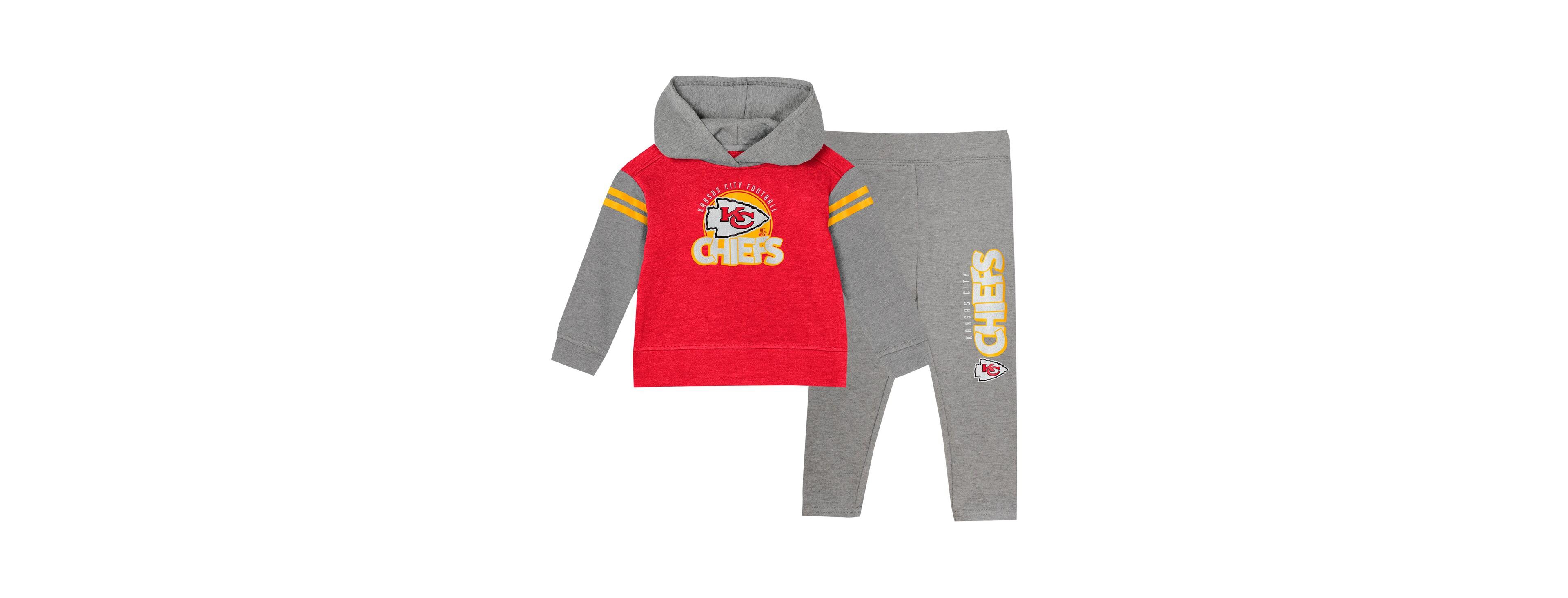 Outerstuff Toddler 2-Piece Kansas City Chiefs Club House Long Sleeve Hoodie Top and Leggings Set
