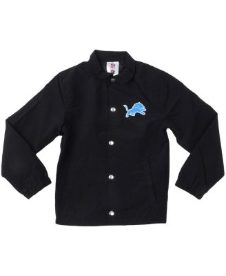 Big Boys and Girls Black Detroit Lions T Buck's Full-Snap Coaching Jacket