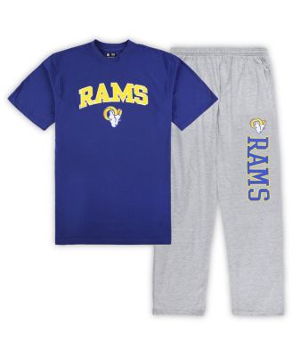Concepts Sport - Men's Royal/Heather Gray Los Angeles Rams Big Tall Top Pajama Pants Sleep Set