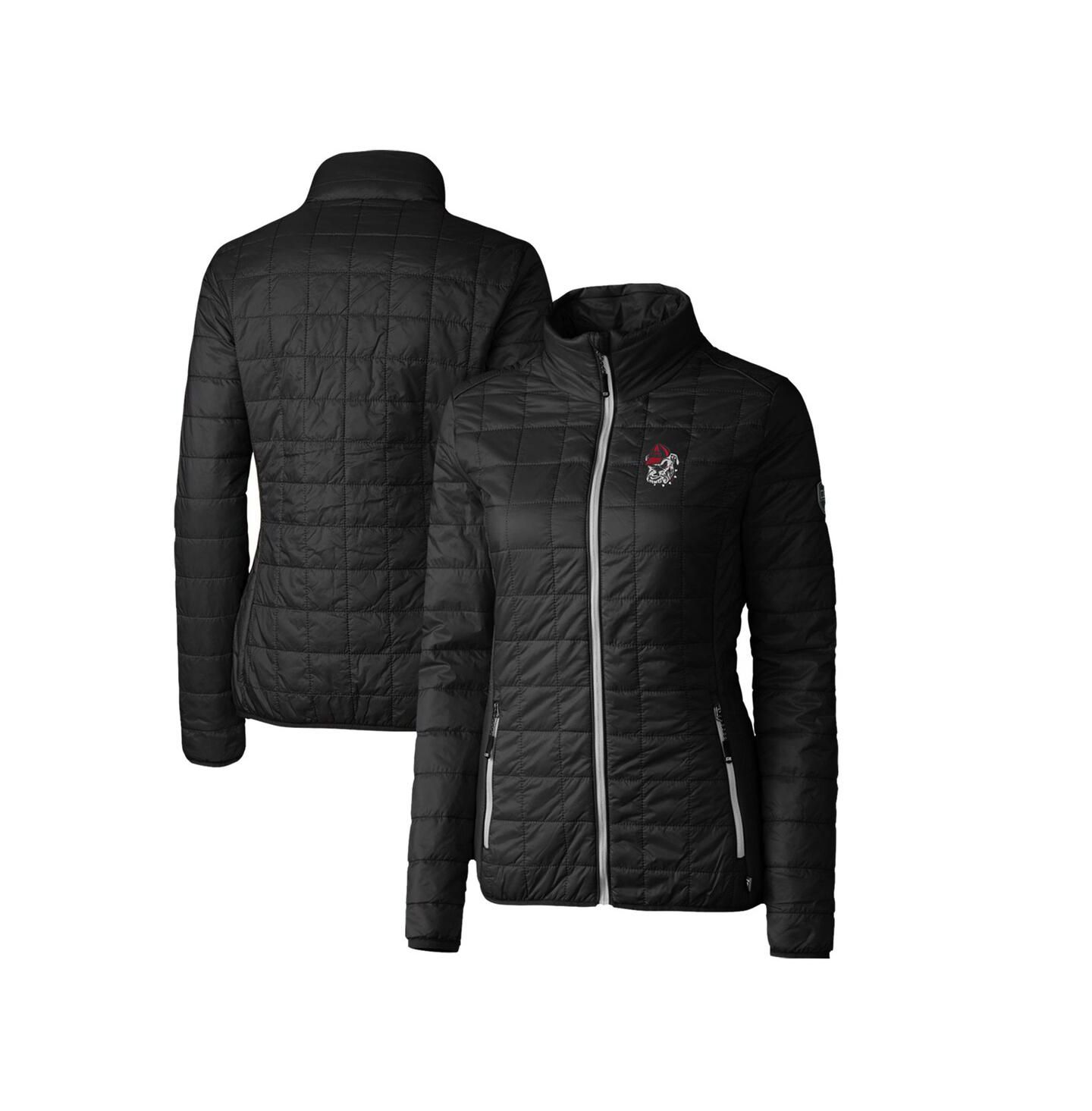 Женская куртка Cutter & Buck Black Georgia Bulldogs Rainier Eco Insulated Puffer Full-Zip — фото 1
