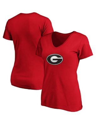 Fanatics - Women's Red Georgia Bulldogs Primary Logo V-Neck T-Shirt
