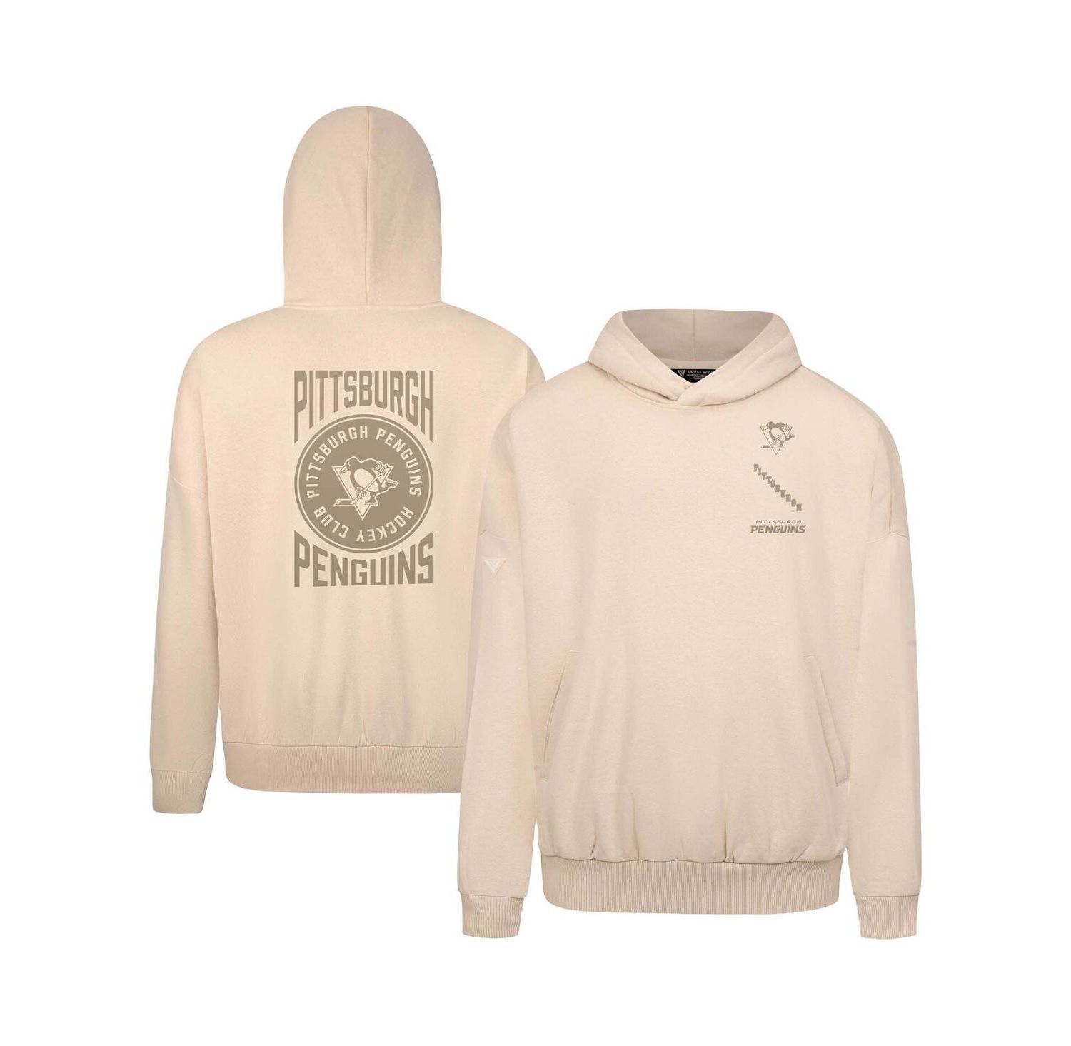 Men's Cream Pittsburgh Penguins Contact Stamp Pullover Hoodie