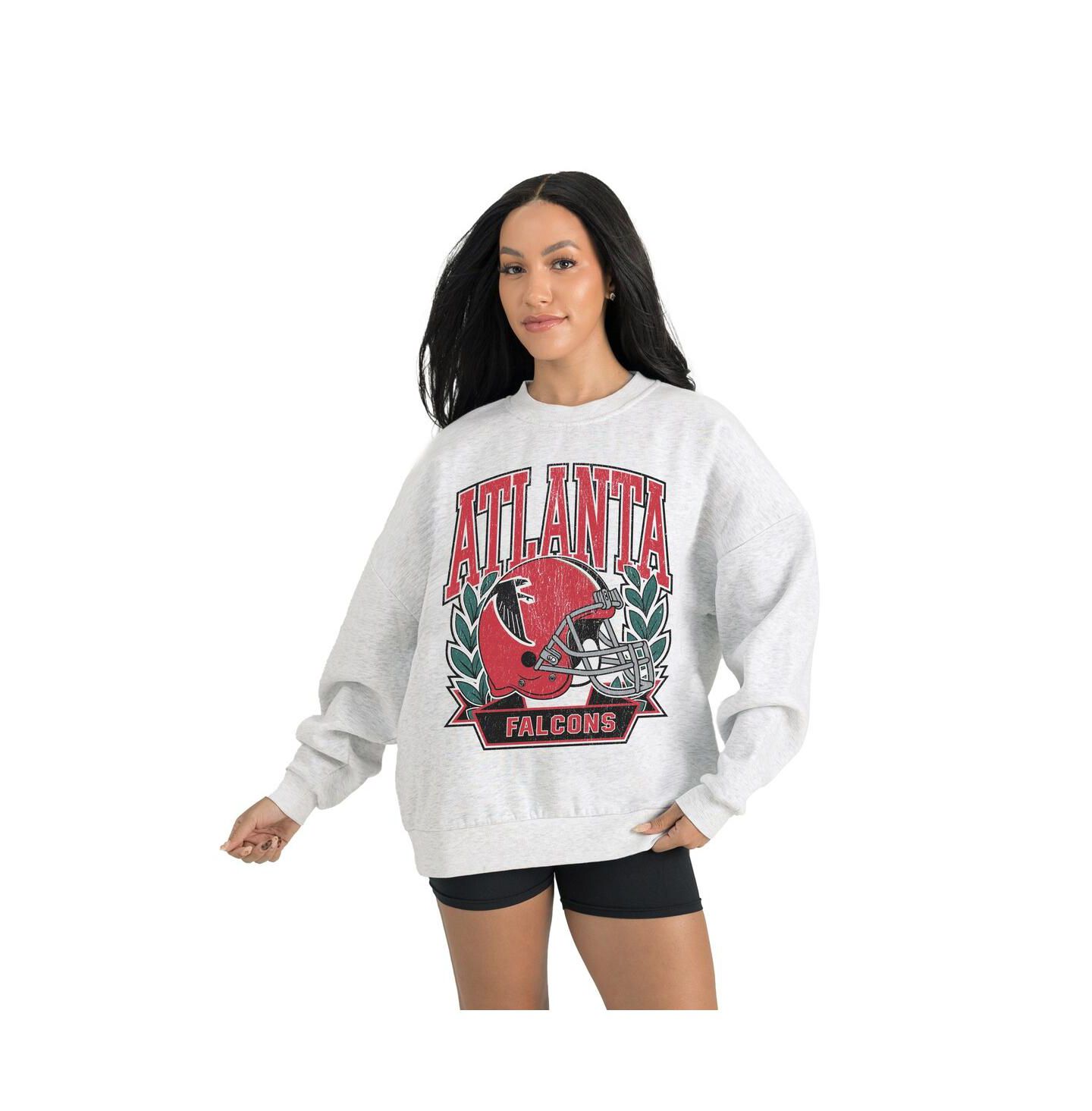 Женская толстовка Gameday Couture Gray Atlanta Falcons Heritage Premium Fleece Pullover — фото 1