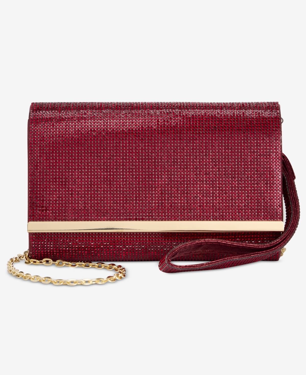Inc International Concepts Caitlin Satin And Crystal Clutch, Exclusively At Macy's In Brown