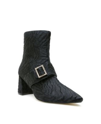 Women's Black Hairy Zebra Grace Customizable Ankle Boot