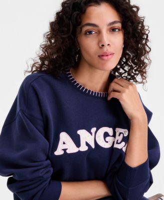 Juniors' Whipstitched Crewneck Sweatshirt