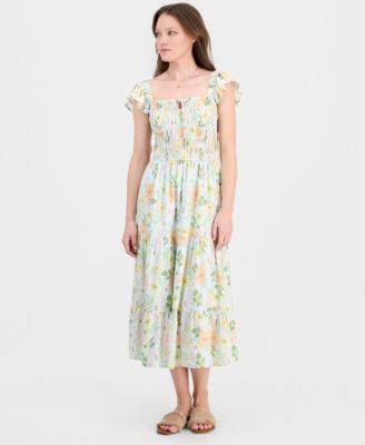 Self Esteem - Juniors' Sleeveless Floral Midi Dress