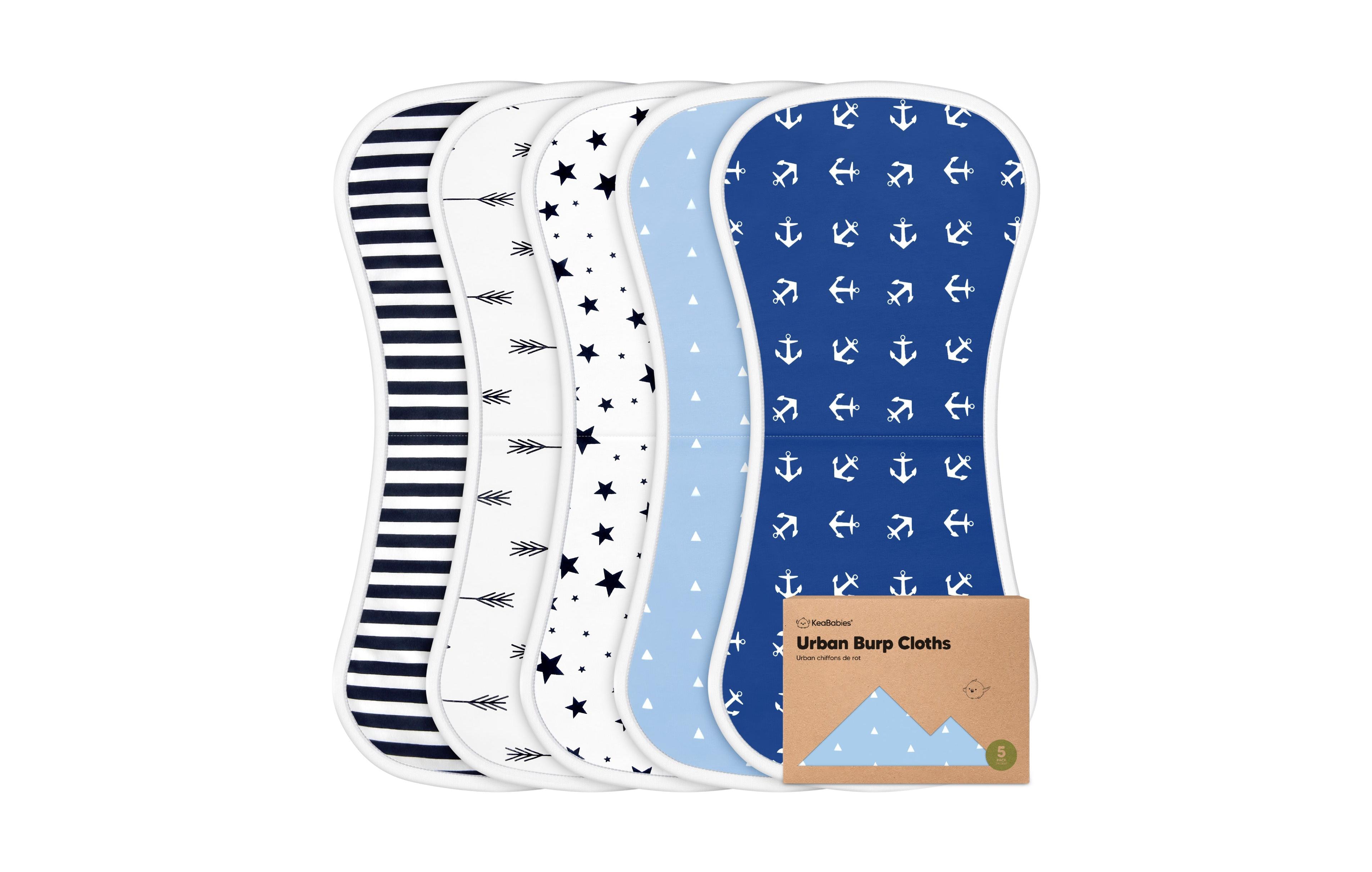 5pk Urban Baby Burp Cloths, Organic Burping Cloth for Babies, Rags Girls, Boys