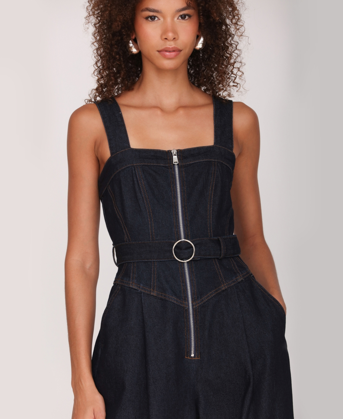 Avec Les Filles Women's Zip-Front Corset Jumpsuit