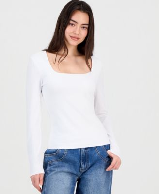 Women's Square-Neck Long-Sleeve Top