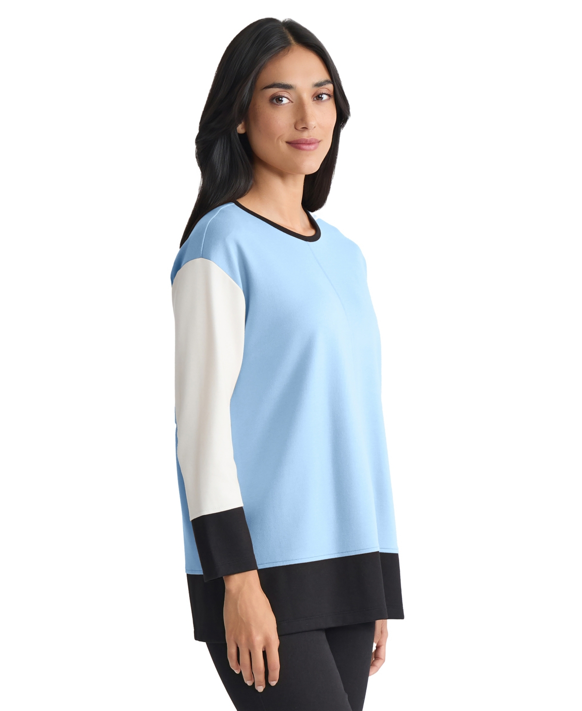 Jones New York Plus Size Colorblock Dolman-sleeve Top In Blue