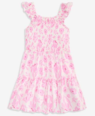 Toddler Girls' 2T-4T Floral-Print Smocked Dress