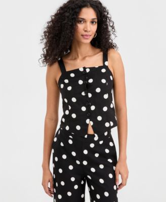 Women's Polka Dot Button-Front Tank, Macy's Exclusive