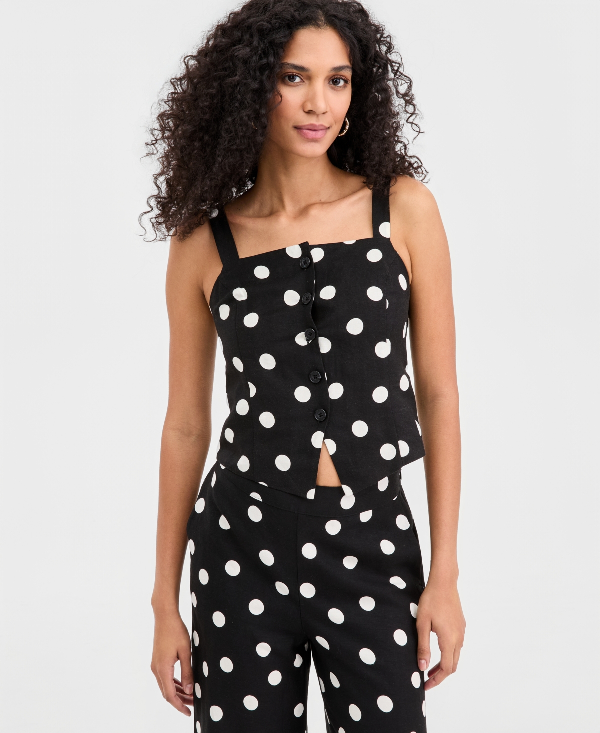 On 34th Women's Polka Dot Button-Front Tank, Macy's Exclusive