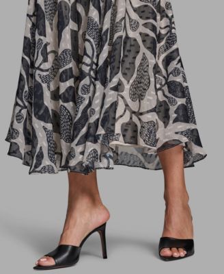 Women's Floral V-Neck Chiffon Maxi Dress