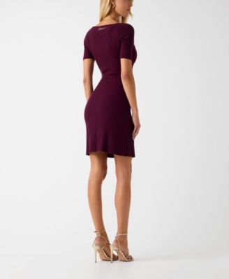 Women's Short-Sleeve Seamless Sweater Dress