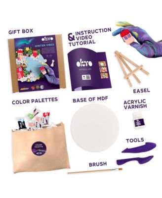 OKTO Air-Dry Clay 3D Painting Kit – 3D Winter Vibes (11.4 x 11.4 in)