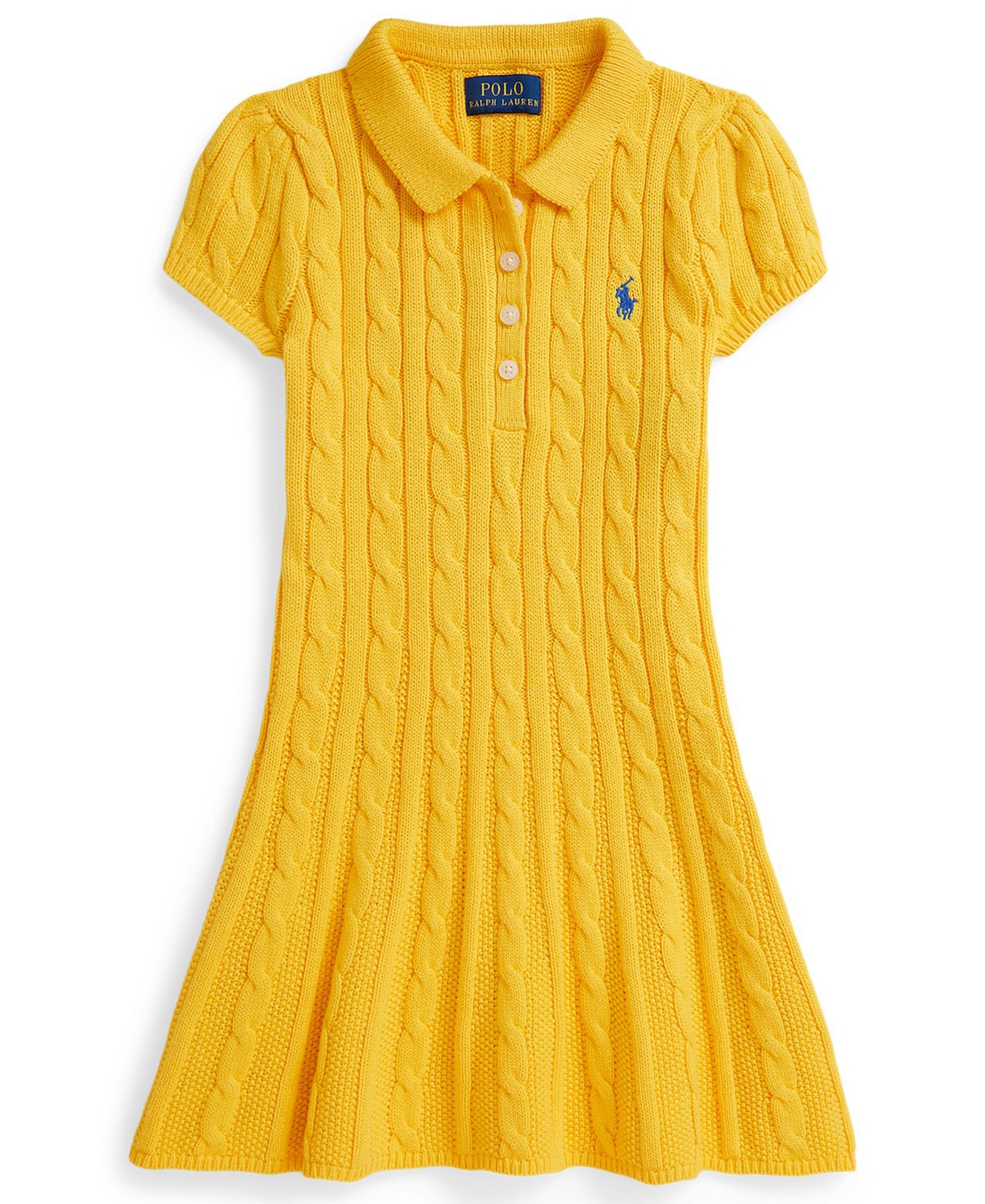 Polo Ralph Lauren Girls 2T-6X Cable Short-Sleeve Sweater Dress