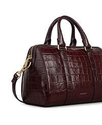 Noble Alley Faux Croc Small Zip Top Grab Handbag