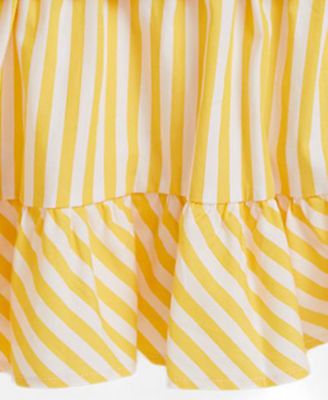 Girls' 2T-6X Striped Skirt Loop Back Fleece Dress