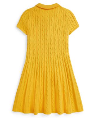 Girls' 7-16 Cable-Knit Short-Sleeve Sweater Dress