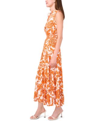 Women's Sleeveless Tie Neck Maxi Dress