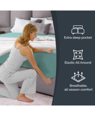 Extra Deep Pocket 18 - 24 Inch Microfiber Fitted Sheet - Twin