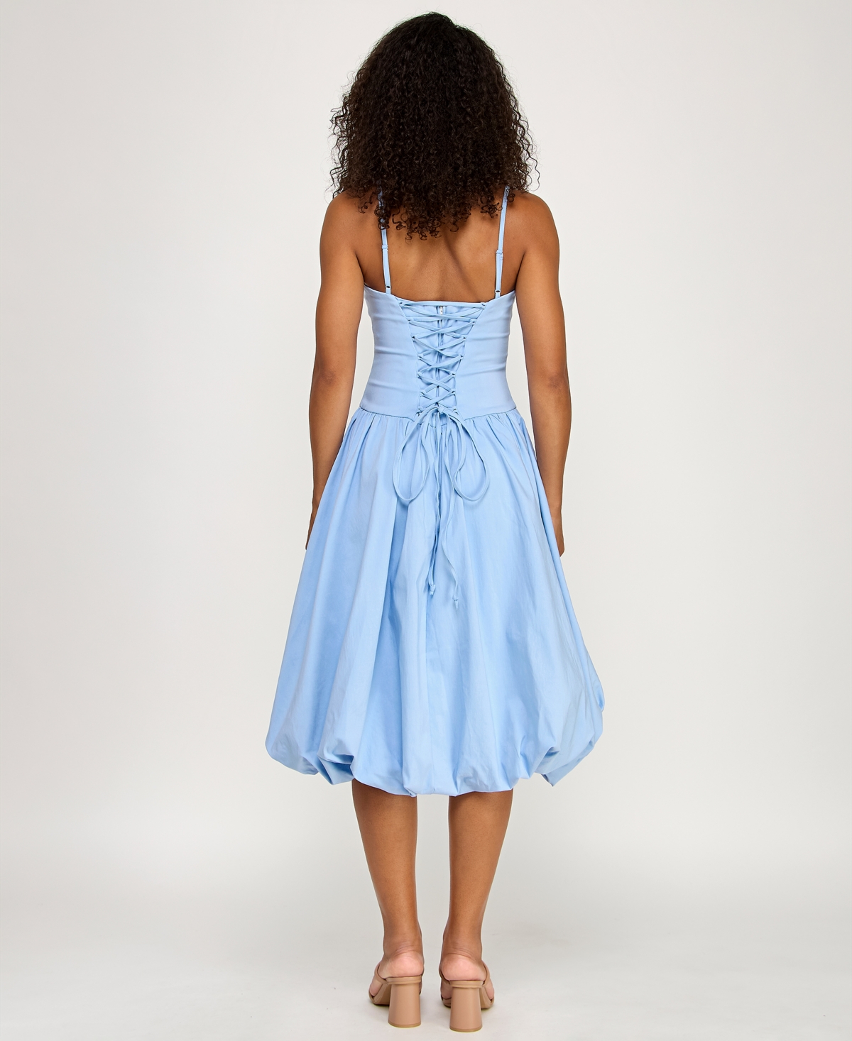 Katia Rae Women's Square Neck Tea-Length Lace Dress