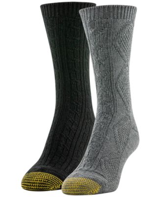 Women's 2-Pack Diamond Cable Crew Socks