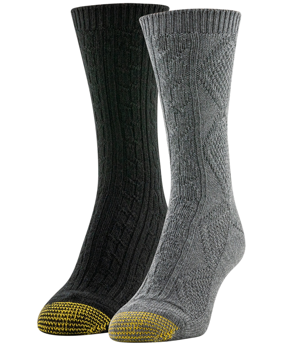Gold Toe Women's 2-pack Diamond Cable Crew Socks In Animal Print
